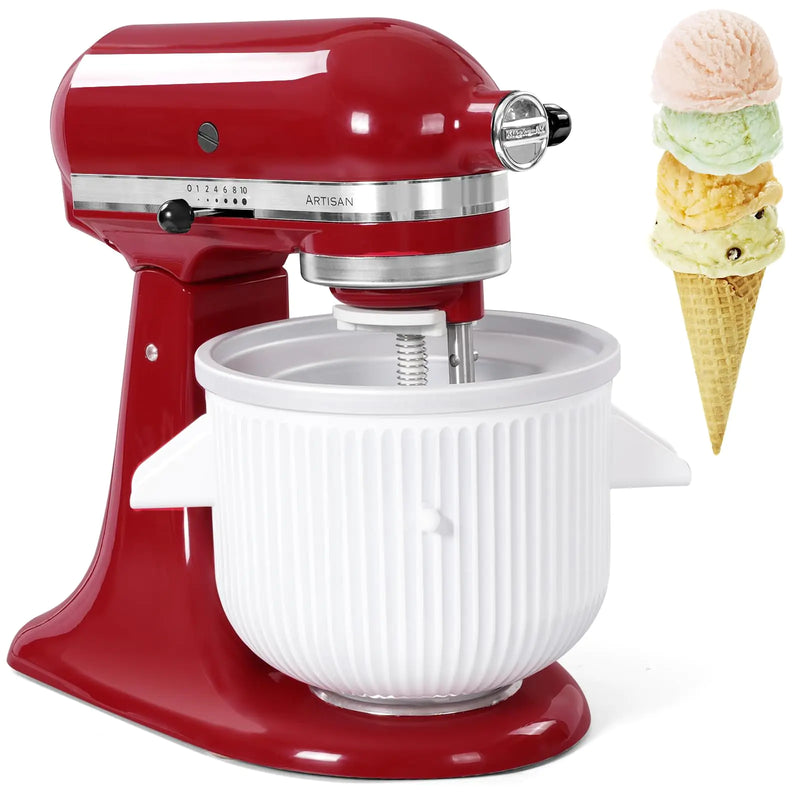 Gdrtwwh Ice Cream Attachment for Kitchenaid Stand MixerIce Cream & Sorbet Gelato MakerFits Kitchenaid 4.5-5Qt Stand Mixer and 5-6-7Qt Bowl-Lift(Dishwasher Safe)